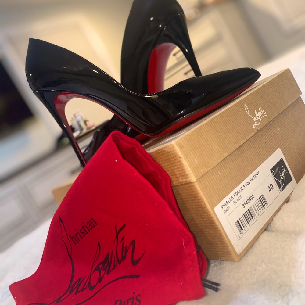 Christian Louboutin Pigalle 100 Blk Patent Leather